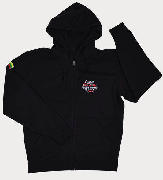 FIGHTERSLAND užsegamas bliuzonas su gobtuvu